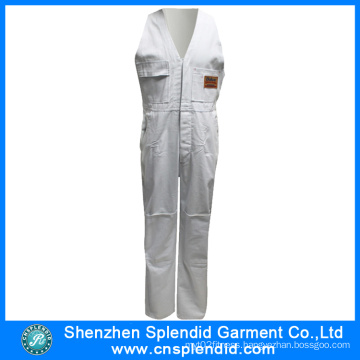 Fashion Wholesale Workwear White Cheap Bib Pants for Worker